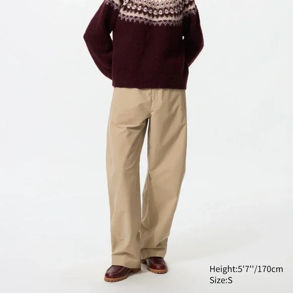 Uniqlo Jersey Barrel Leg Pants Beige XXS Long - Picture 1 of 5